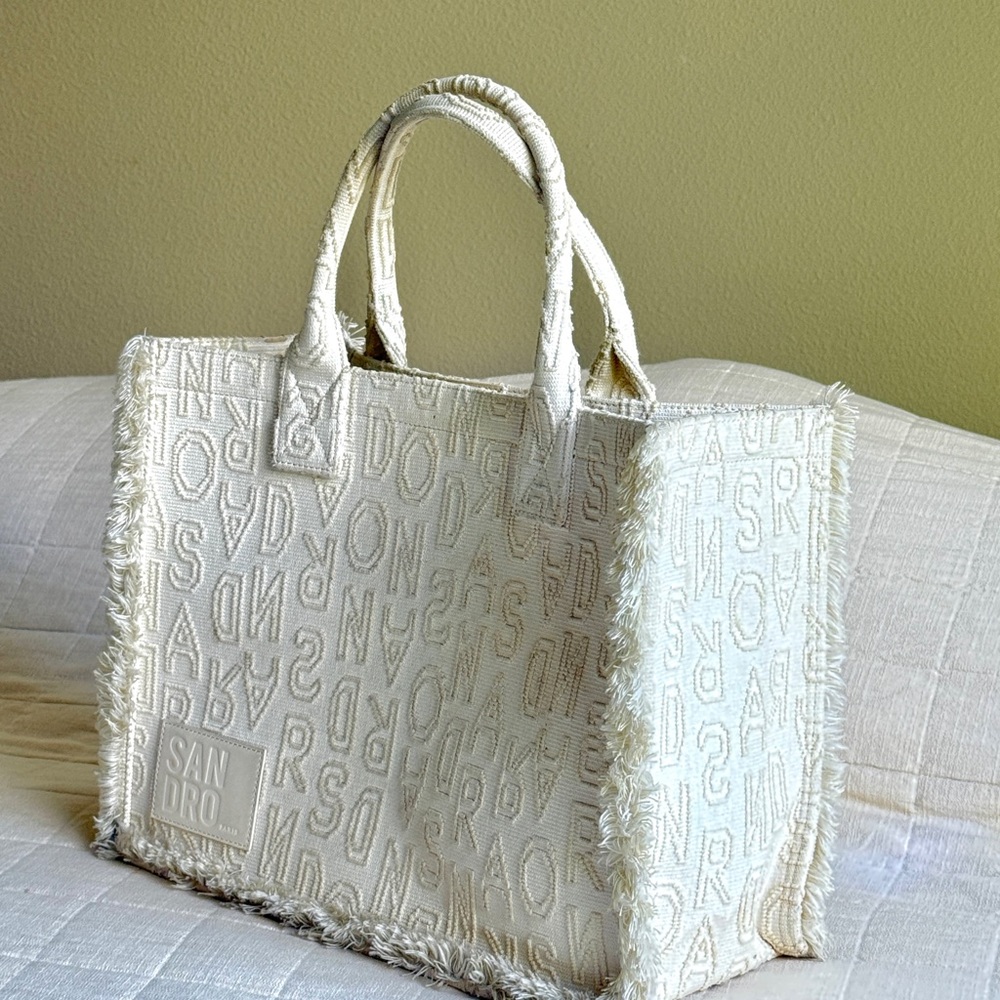 Sandro Cream Book Tote